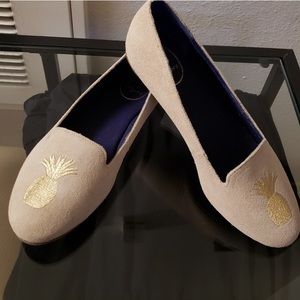 Jack Rogers Suede Anise Pineapple Flats Sz 8